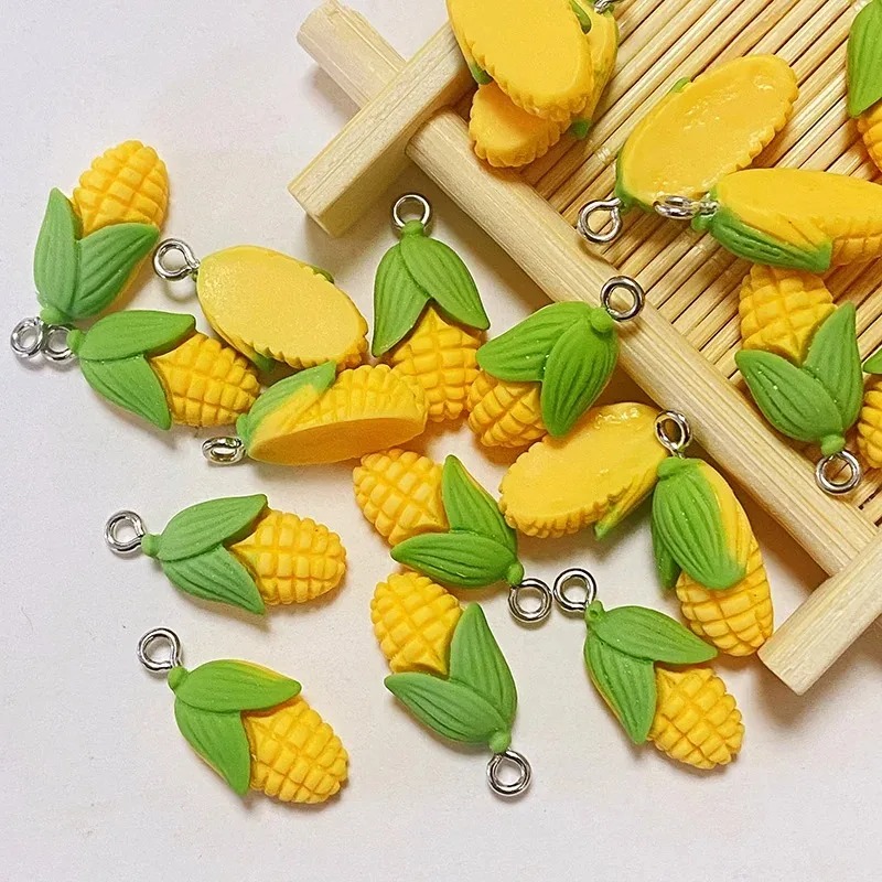 Resin Craft Material - 20 Buah Liontin Resin Sayuran Jagung