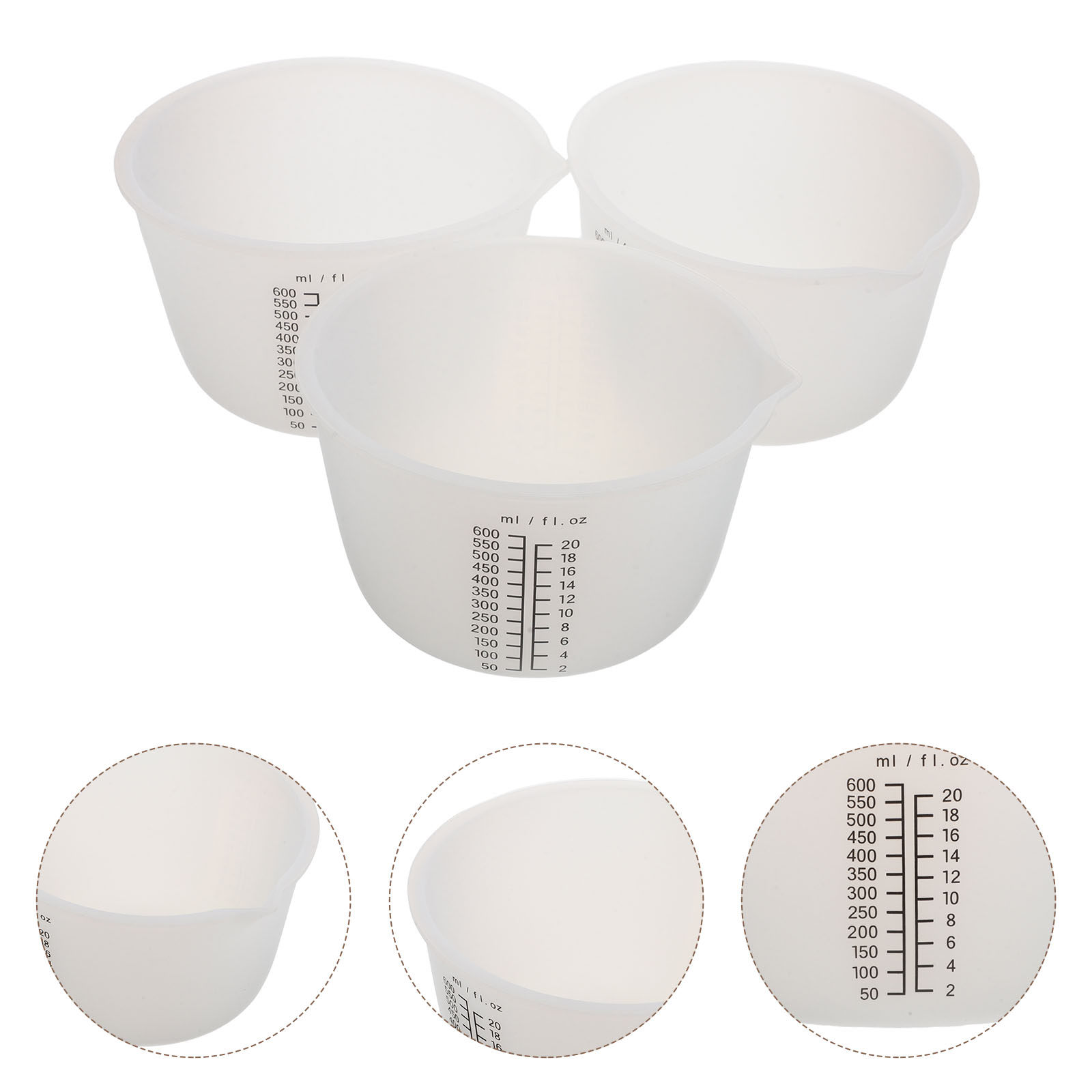 Mixing Cup Silicone - 3 Buah Cangkir Tuang Resin Silikon