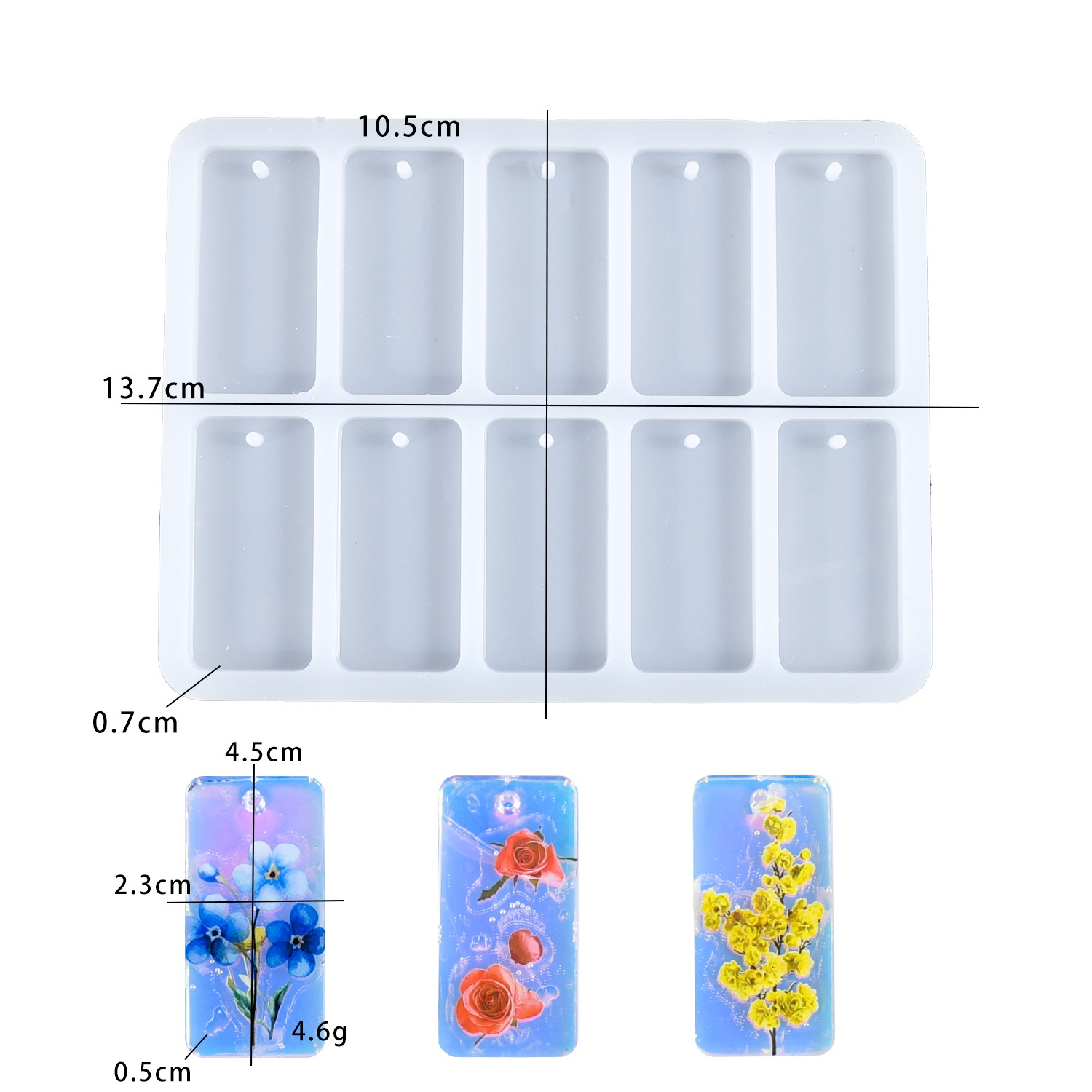 Silicone Mold Tray - Cetakan resin epoksi DIY 10 lubang