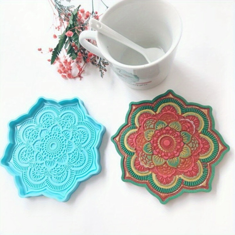 Silicone Mold Tray - Mandala Coaster cetakan silikon baki bulat