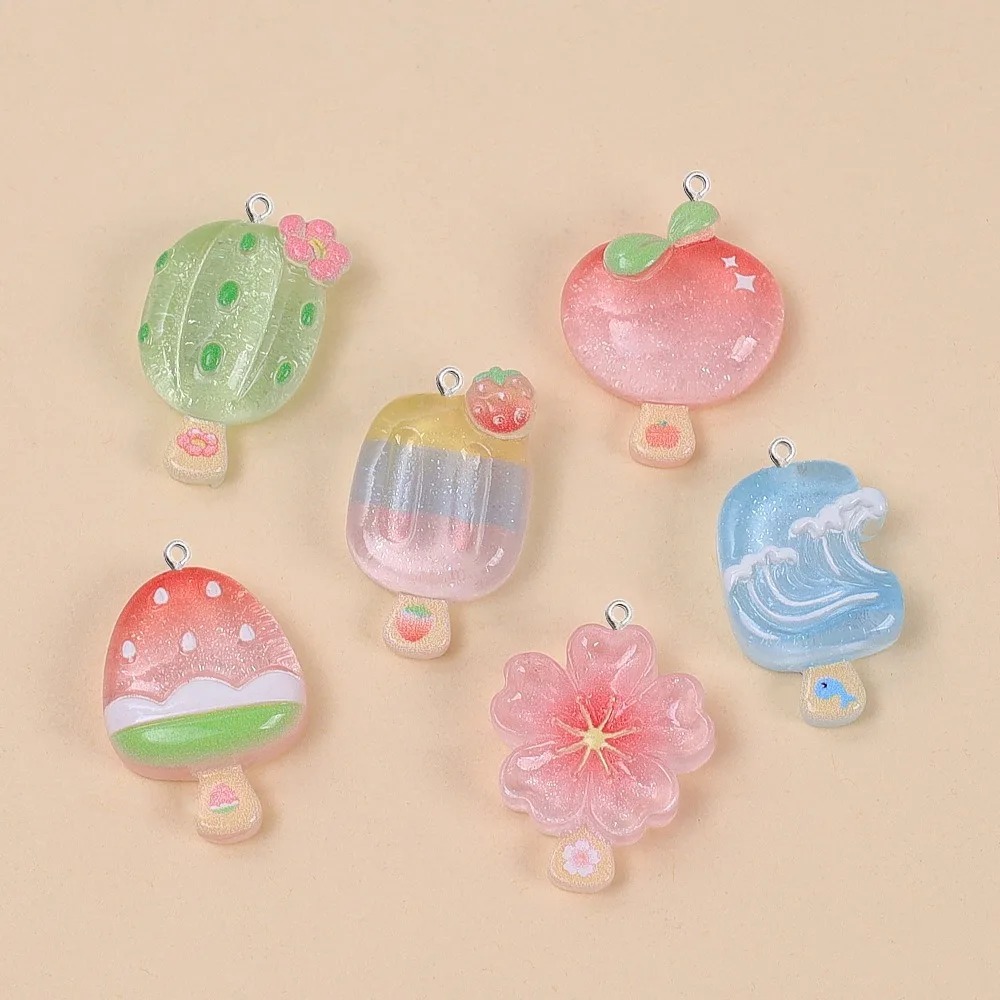 Resin Craft Material - 10Pcs Liontin Resin Es Krim Kawaii