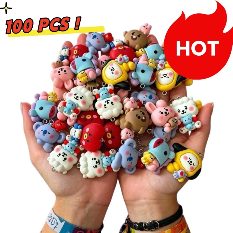 7pcs BT21 Resin Kartun Charm A - Resin Craft Material ulasan dan harga